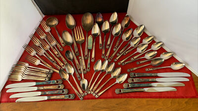 1847 Rogers Bros Silverware ETERNALLY YOURS Silverplate Set/8+