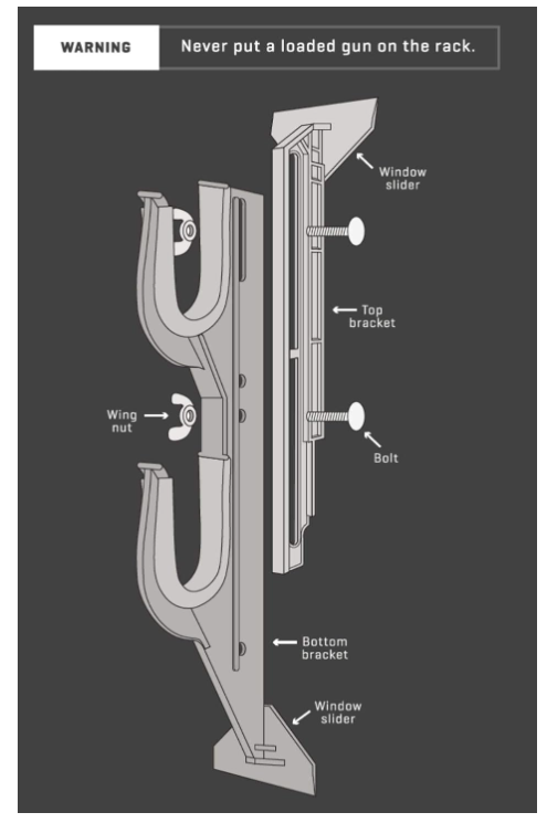 Allen Truck Gun Rack Rear Window Mount Holds 2 Rifles Bows Tools ...
