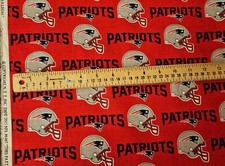 Licensed NFL New England Patriots Red Cotton Fabric FULL YARD 36X56 NEW