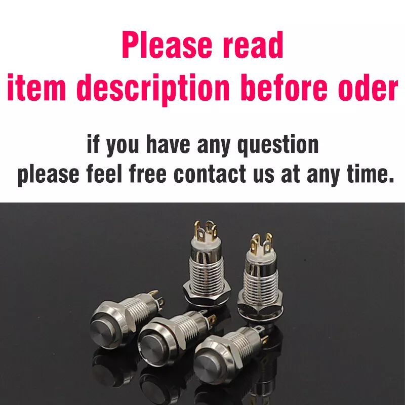 Pequeño interruptor de botón pulsador de metal de 8 mm 10 mm 4 pines LED enganche momentáneo impermeable Foto 2 de 2