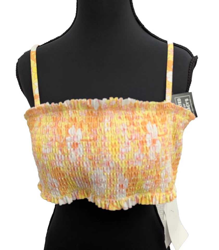 California Waves Size XL Orange Yellow Bikini Swim Top Adjustable Straps Padded - Image 2 of 4