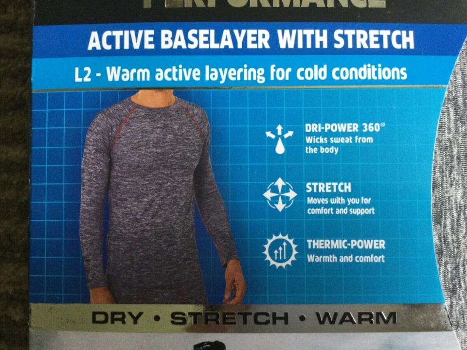 Russell Performance Active Baselayer Stretch Crew L2. Camisa Mediun. Greystone. Foto 2 de 3