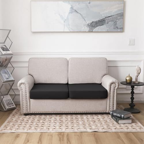 100% Waterproof Couch Cushion Covers Sofa Seat Covers, Stretch Small-2PC Black - Picture 5 of 6