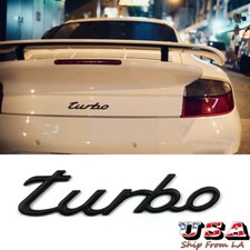 5 Matte Black Metal Turbo Letter Rear Trunk Tailgate Emblem Badge For Porsche