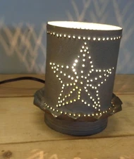 Country Farm House Punched Tin Star Electric Light by Colonial Tin Works