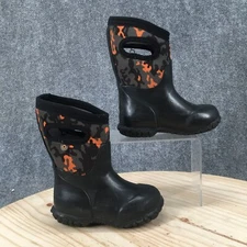 Bogs Boots Child 7 York Neo Camo Rain Mid Calf Pull On Comfort Black Rubber