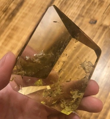INCREDIBLE NATURAL CITRINE CRYSTAL PAPERWEIGHT! RAINBOW INCLUSIONS! HIGH END ART