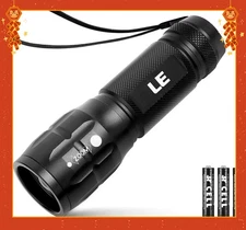 Compact Waterproof High-Lumen LED Flashlight with AAA Batteries Included