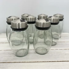 Glass Spice Jars with Rotating Shaker Lid Set of 8
