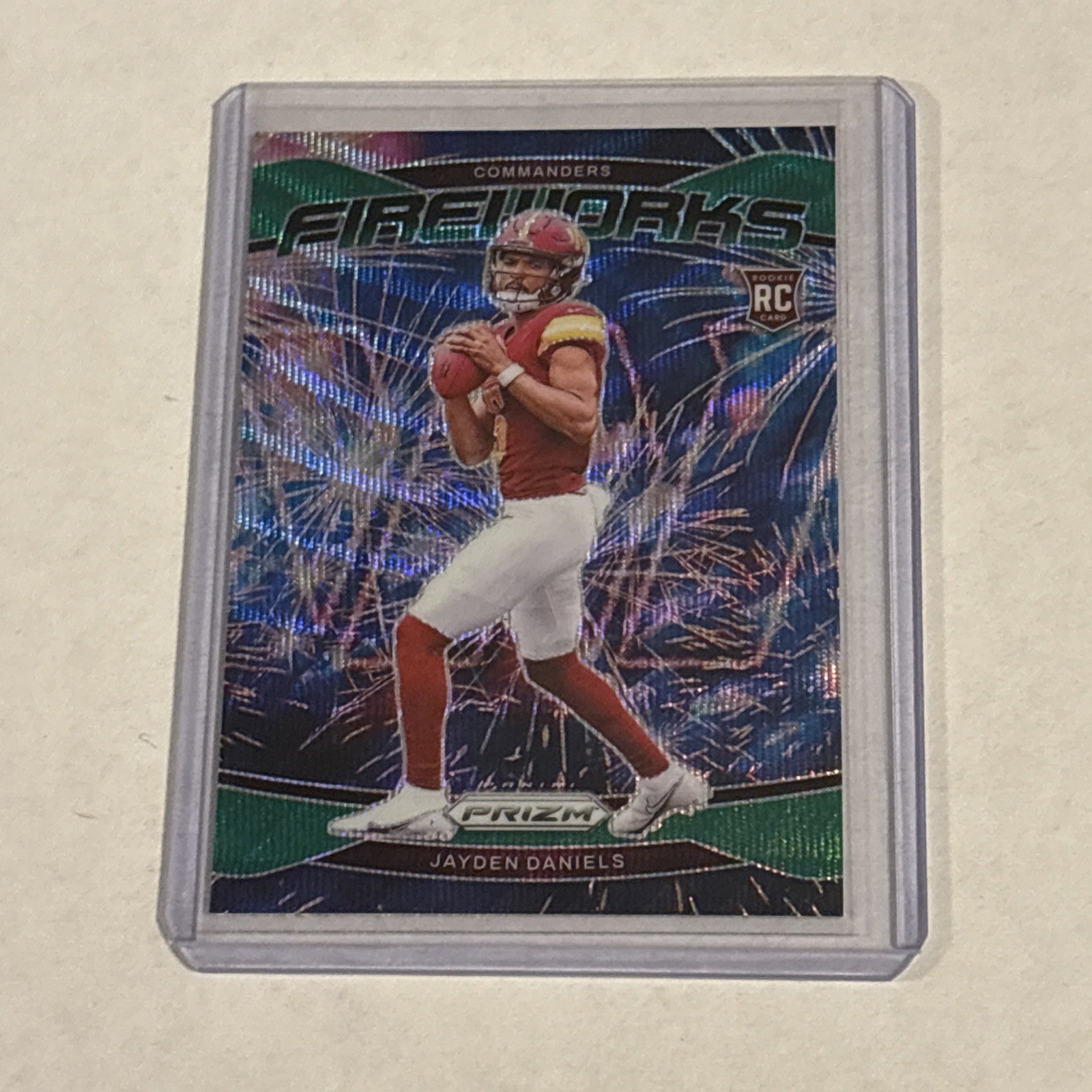 2024 Panini Prizm - Fireworks Jayden Daniels #24 Green Wave Prizm (RC)