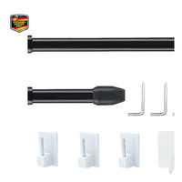 Ausziehbare Gardinenstange 2 StüCk 30-50Cm Schwarz Ausziehbar