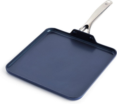 11'' Nonstick Square Griddle Pan, Non Toxic Pfas-Free Diamond Ceramic, Dishwasher