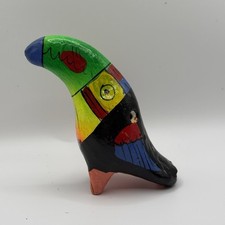 Mexican Folk Art Hand Painted Ceramic Toucan Whistle