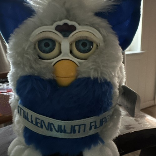 Working Vintage 1999 Furby Millennium Gray & Blue; Tiger Electronics - Bild 5 von 10