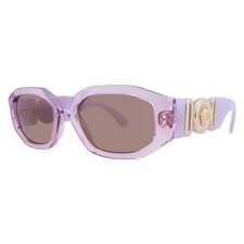 Versace Light Brown Geometric Ladies Sunglasses VE4361 552663 53 VE4361 552663