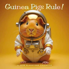 Carousel Calendars,  Guinea Pigs Rule 2026 Wall Calendar, 12'' X 12'', 16-Month