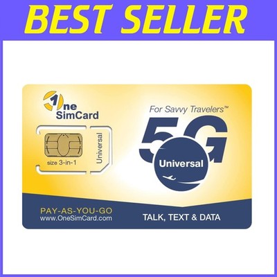 International SIM Card - 4G in 50+ Countries, $5 Credit$