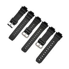 Black Resin Watch Strap For CASIO Sport Diving Watch Rubber Replacement Band US