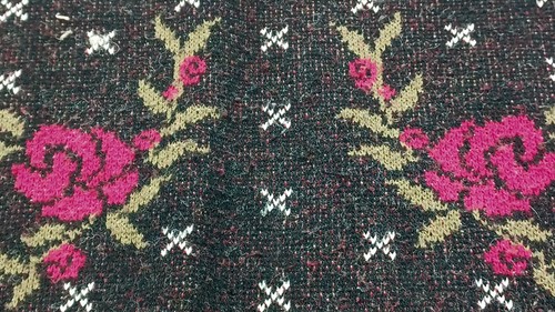 Vintage 80er Jahre Rollkragenpullover, Rose & Schwarz. Ohne Etikett. D2029 - Bild 5 von 15