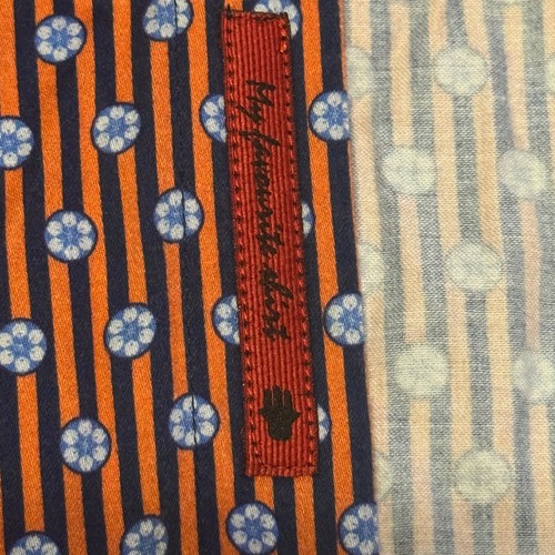 Luciano Visconti Black Button Down Shirt Flip Cuff Orange Blue Stripe Men's M - Picture 8 of 10