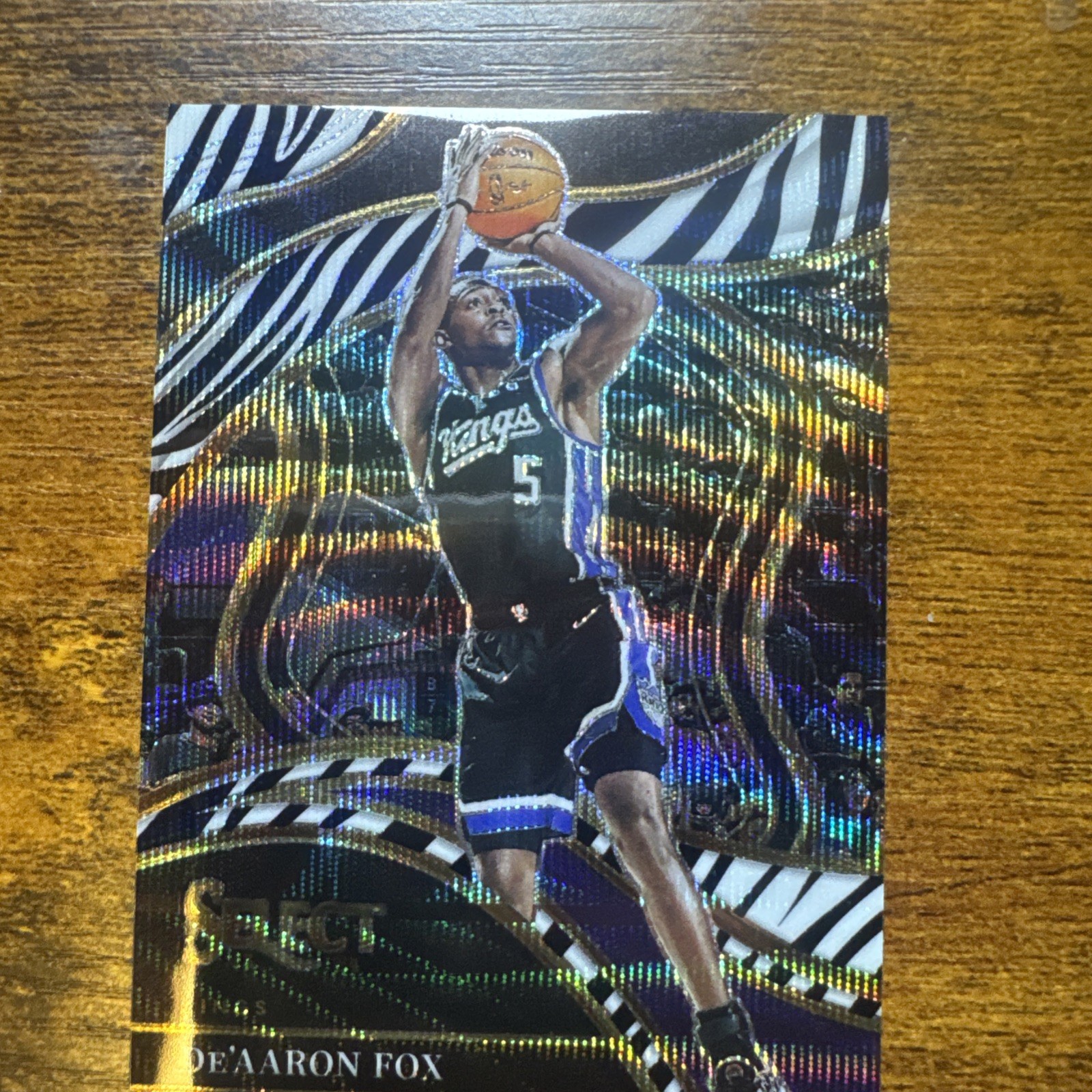 2023-24 Panini Select - Courtside De'Aaron Fox #249 Zebra Prizm Spurs SSP ANIMAL