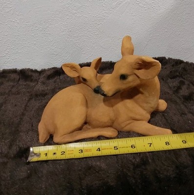 VTG Collek Deer And Fawn Statue Figurine 6 in Tall Thailand EUC 