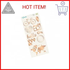 American Crafts Shimelle Now Go 6 x 12 Accent and Phrase Stickers Copper Foil 29
