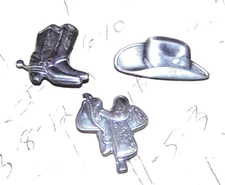 Vintage Button Covers Western Theme Lot of 3