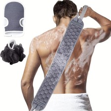 Exfoliating Body Scrubber Set Back Scrubber Bath Glove Sponge Loofah Deep Clean