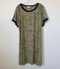 Calvin Klein Short Sleeve Round Neck Geometric Stretch Shirt Dress Size XL ?