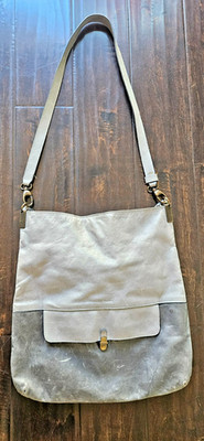 Gerard Darel Handbag Tote Bag Purse Shoulder Bag in Grey Leather MUST SEE