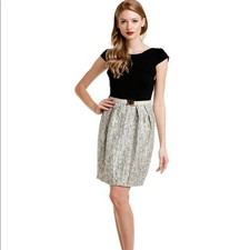  Alice and Olivia Tweed Andrea Poof Skirt Dress, Belt, Low Back, size 4