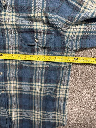 Vintage 90s Merona Thick Cotton Button Up Flannel Shirt Teal Grunge Large L VTG, Size L, $17.99 - Photo 9