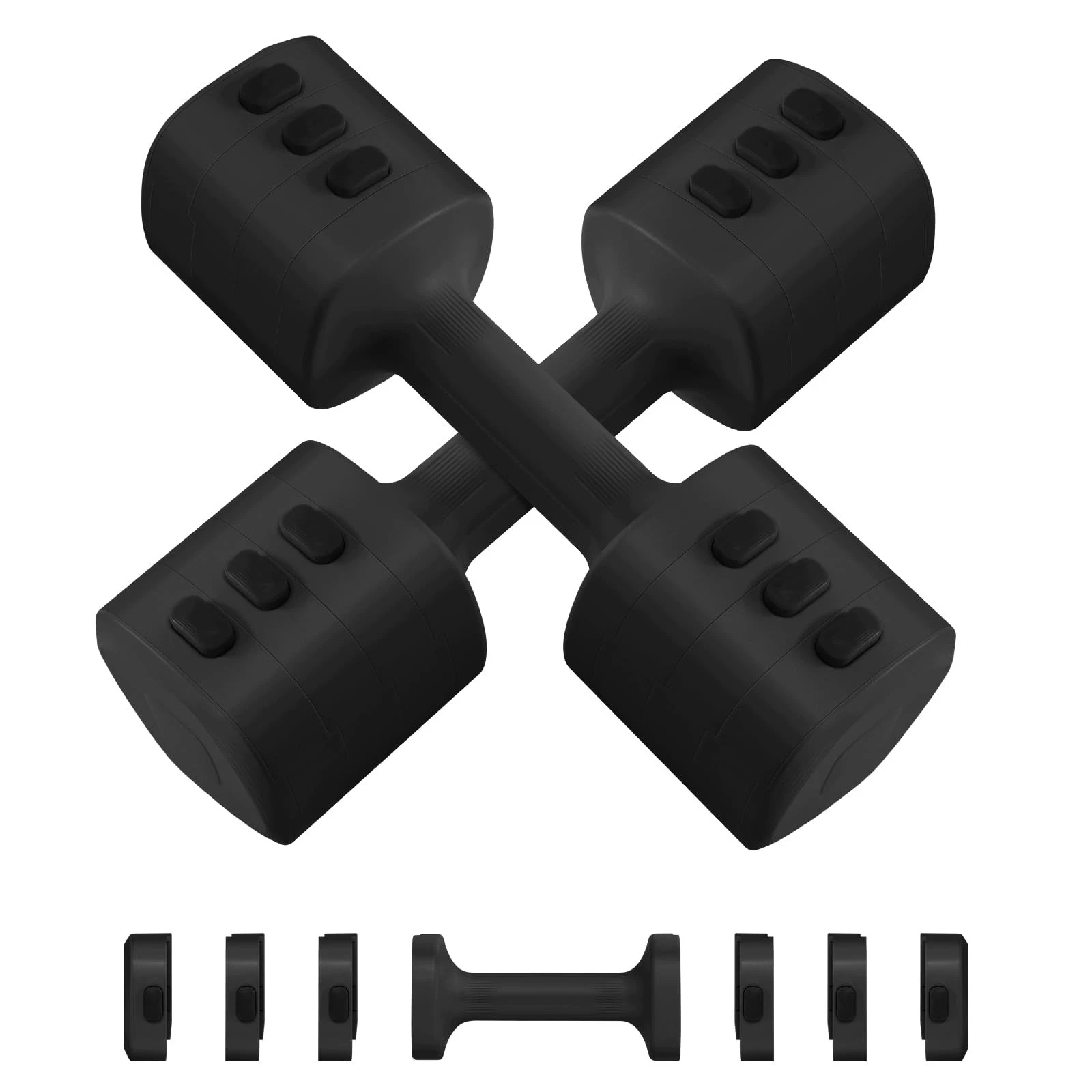 Adjustable Dumbbell Set of 2, Adjustable Weight set, Anti-slip Handle, 4 in 1...