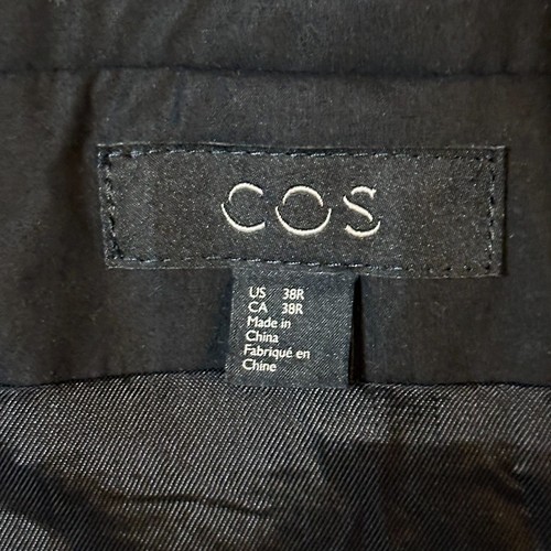 COS Lightweight Snap Trench Coat Mens Size 38R Black Mac Jacket - Picture 6 of 9