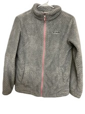 Columbia Girls Fire Side Sherpa Jacket Grey XL 18-20 Full-Zip Soft Feel Youth