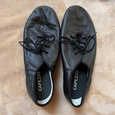 Capezio Women's Black Leather Lace-Up Jazz Dance Shoes Split Sole worn only 2x