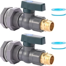 2 Set 3/4 Inch Rain Barrel Spigot Kit - BILAL Water PVC Garden 2-Set 