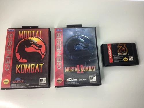 Mortal Kombat 1 2 3 Trilogy Lot (Sega Genesis) Authentic Games TESTED WORKING