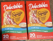 Hartz Delectables Squeeze Up Lickable Cat Treat Variety Pack, 40ct Total 0.5oz