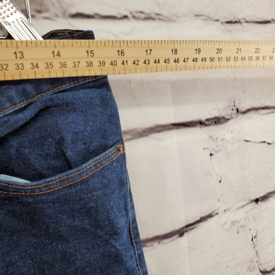 Pantalones de mezclilla Burton para hombre 32R lavado oscuro cremallera cónica 5 bolsillos elásticos ajustados azules Foto 3 de 4