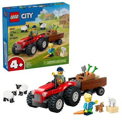 LEGO CITY : RED FARM TRACTOR WITH TRAILER & SHEEP  (60461)