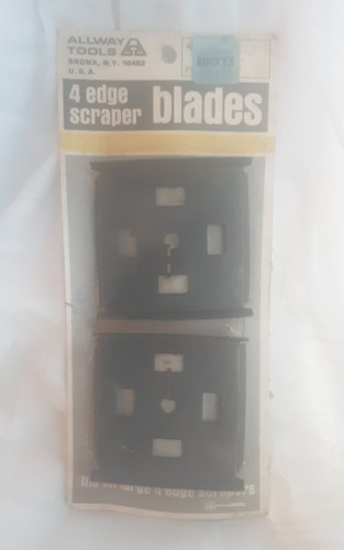 PACK DE 2 CUCHILLAS RASCADORAS CUADRADAS GRANDES DE 2,5" ALLWAY TOOLS VINTAGE EE. UU. NUEVAS NOS 4 BORDES - Imagen 12 de 12