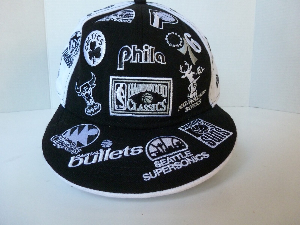 New Era 59fifty Hardwood Classics NBA Retro Logos All Over