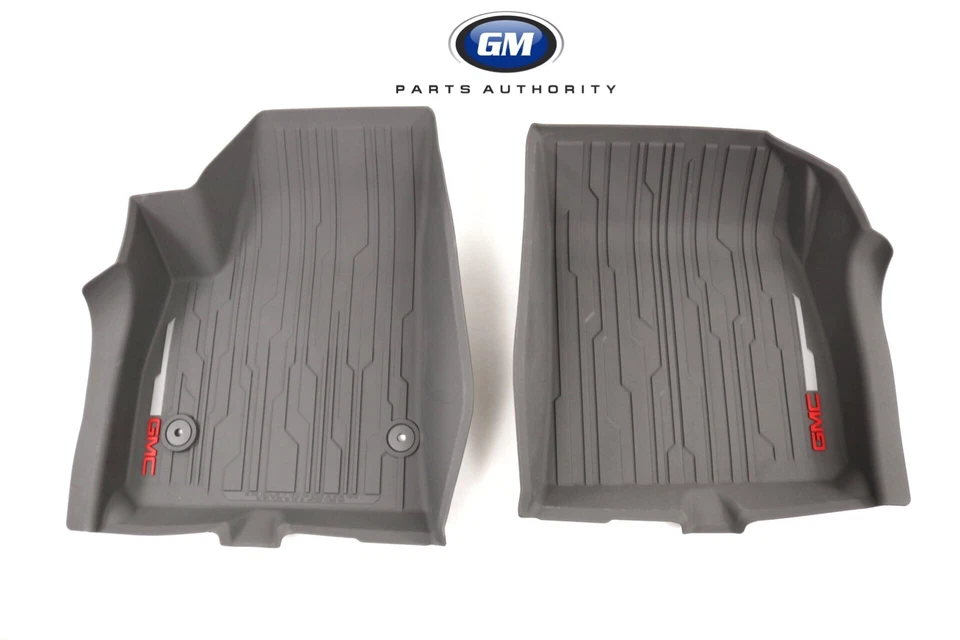 GMC Acadia 2017-2022 equipamiento revestimiento de piso gris ceniza oscuro delantero y trasero genuino GM Foto 2 de 4