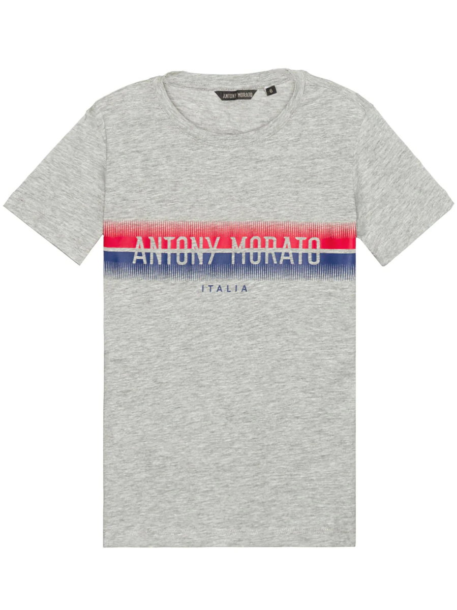 Antony Morato Junior Grey Italia Crew Neck T-Shirt UK