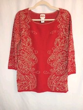 Ruby Rd Favorites Women's Small Red Sweater With Sparkle Design Holiday