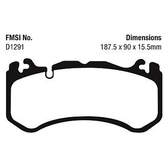 Керамические передние тормозные колодки с низким содержанием пыли EBC Redstuff для Mercedes-Benz SL65 AMG 2008-2017 годов выпуска - Изображение 3 из 4