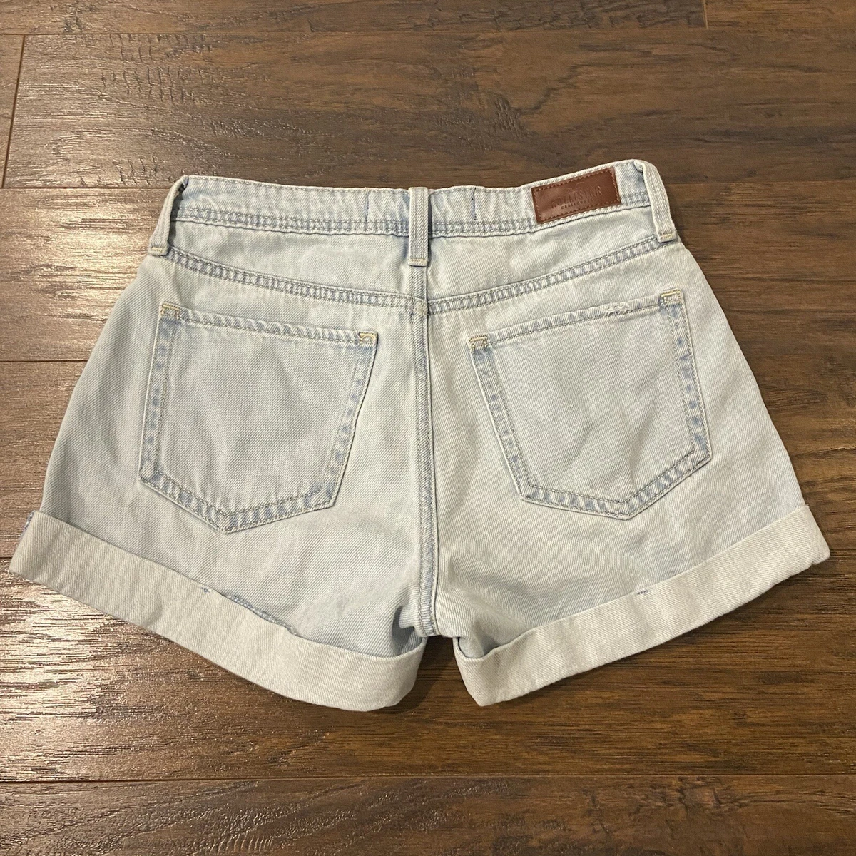 HOLLISTER Light Blue High Rise Ripped Denim Mom Shorts Women s Size 3 W26