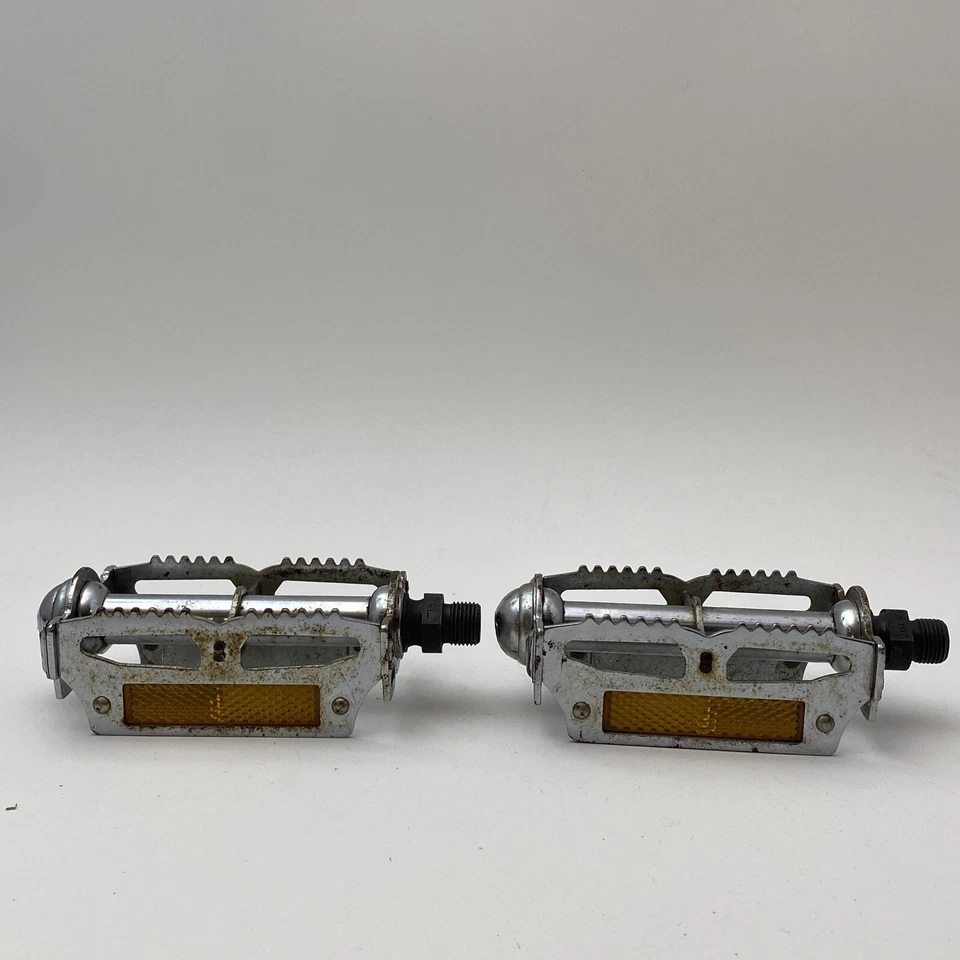 Pedales MKS de colección plataforma BMX de la vieja escuela 9/16 pulgadas 3 piezas trampa para ratas Silver Road A28 Foto 4 de 4